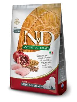 Farmina N&D Ancestral Grain Puppy Chicken & Pomegranate Dog Food Medium & Maxi 12 Kg